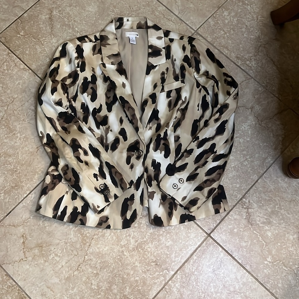 Brown and Black Animal Print Blazer - Picture 7 of 7